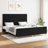  Okvir za krevet s uzglavljem crni 160 x 200 cm od tkanine | shoptok.hr