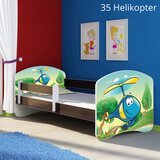  Otroška postelja ACMA z motivom, stranska wenge 140x70 cm 35 Helikopter | Shoptok.si