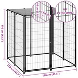 Kavez za pse crni 110 x 110 x 110 cm čelični | Eponuda.ba