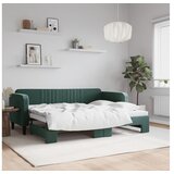 vidaXL Izvlečna dnevna postelja temno zelena 80x200 cm žamet Cene