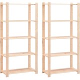  Stalci za pohranu s 5 razina 2 kom 80x38x170 cm borovina 250 kg | shoptok.hr