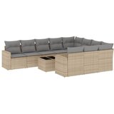  11-dijelni set vrtnih sofa od poliratana s jastucima bež | shoptok.hr