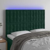  LED uzglavlje tamnozeleno 144x5x118/128 cm baršunasto | shoptok.hr