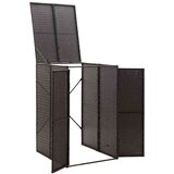  Spremište za kantu za smeće crno 70 x 80 x 117 cm od poliratana | Eponuda.com