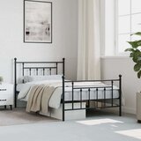 Metalni okvir kreveta uzglavlje i podnožje crni 100x200 cm | shoptok.hr