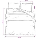 Set posteljine za poplun sivi 240x220 cm pamučni | shoptok.hr