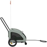 Prikolica za bicikl za ljubimce siva od tkanine i željeza | shoptok.hr