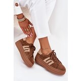 Boto Women Sneakers On Platform Made Of Natural Suede Camel Eldira | Shoptok.si