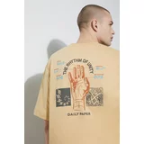 Daily Paper Pamučna majica Identity SS za muškarce, boja: bež, s tiskom, 2411064