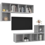 TV 4-dijelni set TV ormarića siva boja betona konstruirano drvo | shoptok.hr