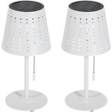 QAZQA Set 2 namiznih svetilk bela z LED 3-stopenjsko zatemnitev polnilna in sončna - Ferre | Shoptok.si