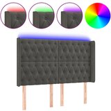 Maison Chic led posteljno vzglavje - vzglavna omarica - nočna omarica temno sivo 147x16x118/128 cm žamet, (21710168) | Shoptok.si