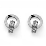 Oliver Weber ženske Timeless Steel Mindjuše Sa Belim Swarovski Kristalom | ePonuda.com