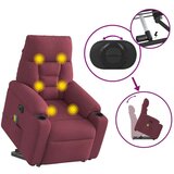 vidaXL Električni masažni naslanjač s funkcijo vstajanja vinsko rdeč | Shoptok.si