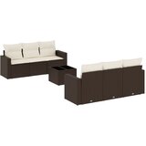  7-dijelni set vrtnih sofa od poliratana s jastucima smeđi | shoptok.hr