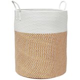  The Living Store Košara za shranjevanje rjava in bela Ø38x46 cm bombaž - Košara Za Shranjevanje, (21444221) | Shoptok.si