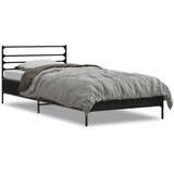 vidaXL Posteljni okvir črn 100x200 cm inženirski les in kovina, (21156046) | Shoptok.si