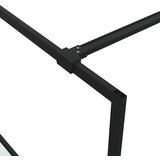 Pregrada za tuš crna 100 x 195 cm s napola mutnim staklom ESG | shoptok.hr