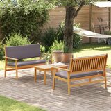 vidaXL Vanjski kauč i set stolića Set od 3 Prirodno drvo akacije | shoptok.hr