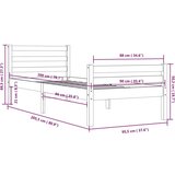  Posteljni okvir črn iz trdnega lesa 90x200 cm, (20601654) | Shoptok.si