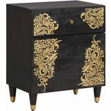 vidaXL Ormarić s vratima Crna 50 x 33 x 60 cm Čvrsto drvo manga Cijene