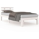  Posteljni okvir bel iz trdnega lesa 75x190 cm 2FT6, (20905710) | Shoptok.si