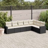  7-dijelni set vrtnih sofa od poliratana s jastucima crni Cijene