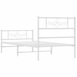  Metalni okvir kreveta uzglavlje i podnožje bijeli 75x190 cm | shoptok.hr