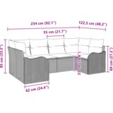 vidaXL 6-delni vrtni kavč set z blazinami bež poli ratan | Shoptok.si