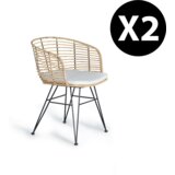 GINER Y COLOMER Komplet dveh stolov iz ratana in kovine, (22147251) | Shoptok.si