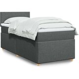 vidaXL Box spring postelja z vzmetnico temno siva 90x190 cm blago | Shoptok.si