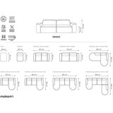 Makamii Prašno modra kotna sedežna garnitura iz šenilje (desni kot/z ležalnikom) Omao – | Shoptok.si
