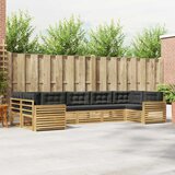  Set vanjskih sofa 7 kom. Bijela i antracit Čvrsto drvo akacije 404 x 172,5 x 73 cm | shoptok.hr