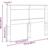  Uzglavlje s uzglavljem Dimljeni hrast 150 cm Konstruirano drvo | shoptok.hr