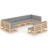  Sedežna garnitura 9-delna z blazinami trdna borovina | Shoptok.si
