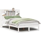 vidaXL Posteljni okvir brez vzmetnice bela 135x190 cm trdna borovina, (21608047) | Shoptok.si