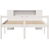 vidaXL Krevet s regalom z knjige bez madraca bijeli 135x190cm borovina | shoptok.hr