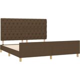  Okvir za krevet s uzglavljem tamnosmeđi 160x200 cm od tkanine | shoptok.hr
