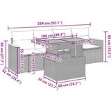 vidaXL Vrtna sedežna garnitura 5-delna z blazinami poli ratan/akacija | Shoptok.si