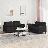  2-dijelni set sofa s jastucima crni od umjetne kože | shoptok.hr