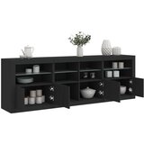 vidaXL Komoda z LED lučkami črna 202x37x67 cm Cene