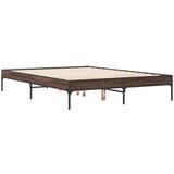 vidaXL Okvir za krevet smeđi hrast 135x190cm konstruirano drvo i metal Cijene