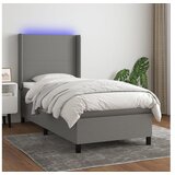  Box spring postelja z vzmetnico LED temno siva 100x200 cm blago | Shoptok.si