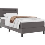  Krevet s opruga kutije S LED lampica Siva i bijela 90 x 190 cm | shoptok.hr