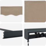 vidaXL Ročna Retraktibilna Tenda Bež 500x300 cm, Tenda za zamenjavo tkanine za okvir 5x3 m Bež | Shoptok.si
