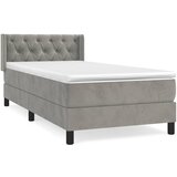 Box spring krevet s madracem svjetlosivi 80 x 200 cm baršunasti | shoptok.hr