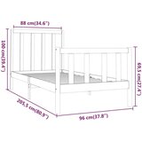  Posteljni okvir bel iz borovine 90x200 cm, (20645225) | Shoptok.si