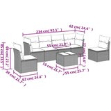 vidaXL 7-dijelni set vrtnih sofa od poliratana s jastucima smeđi | shoptok.hr