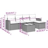 vidaXL 6-dijelni set vrtnih sofa s jastucima crni od poliratana | shoptok.hr