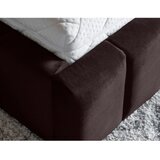 ELTAP Temno rjava oblazinjena zakonska postelja s prostorom za shranjevanje z letvenim dnom 140x200 cm Lamica – | Shoptok.si